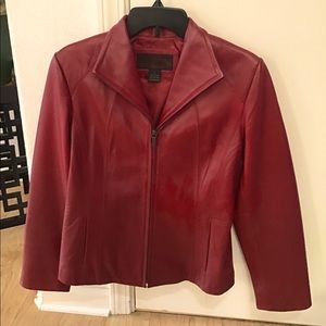Leather jacket red
